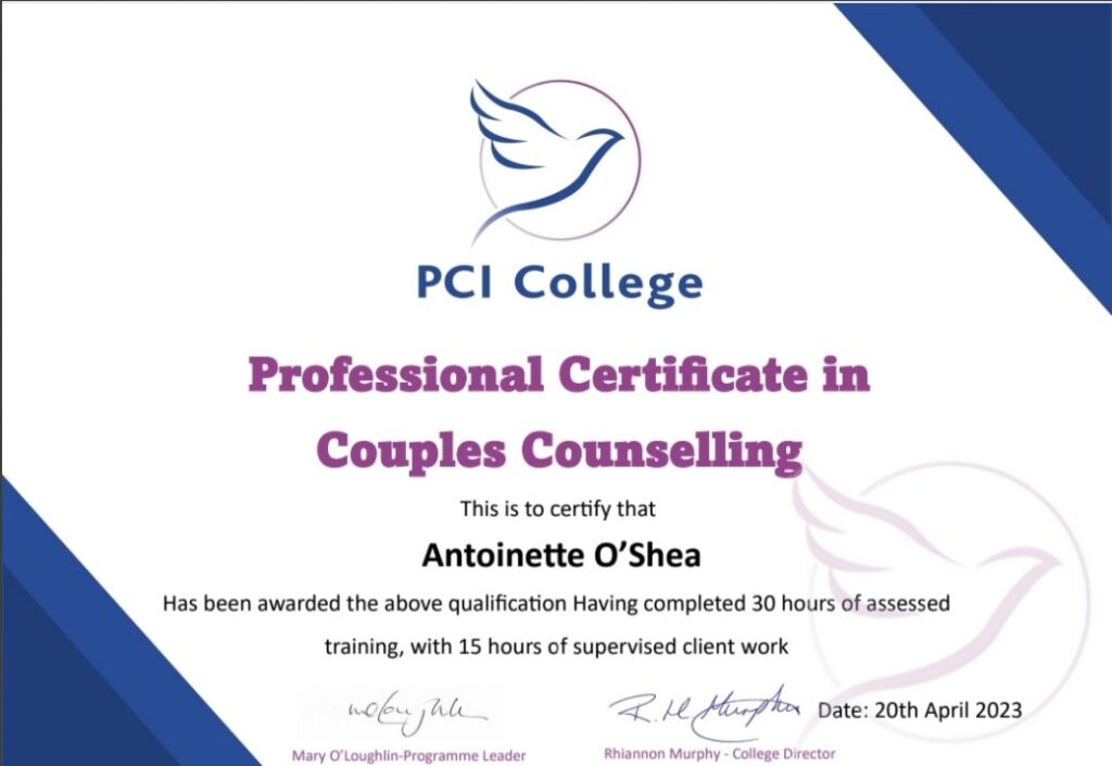 Couples & Relationship Counselling Couples Counselling with Antoinette O'Shea
